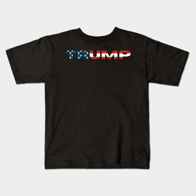 Trump American Flag Kids T-Shirt by DesignsbyBryant